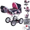 Knorr Toys® Puppenwagen Ruby – “Pink Hearts” Blau 5
