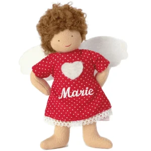 Schnullireich Geschenkset Käthe Kruse Beschütz Mich Engel Mit Namen + NUK Namensschnuller (0-6 Mon) Rot 10